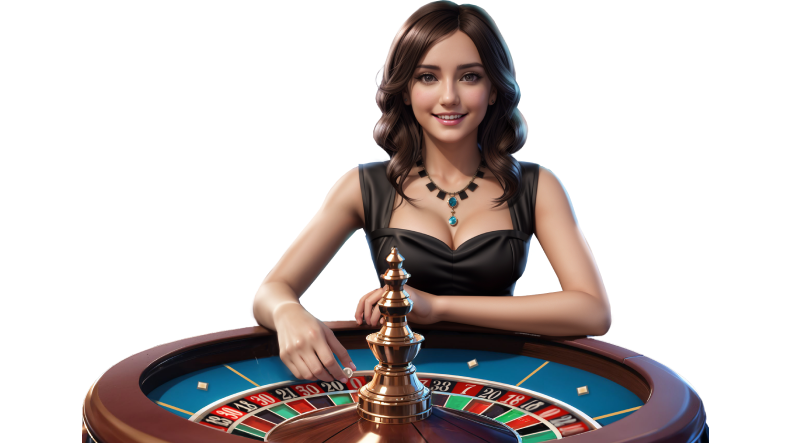 Croupier professionista a un tavolo da roulette, simbolo di sicurezza e servizio clienti di Boomerang Casinò