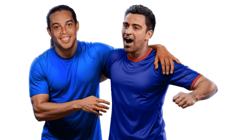 Giocatori di calcio esultano