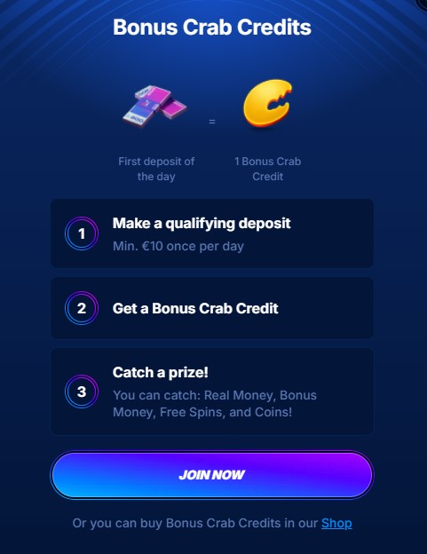 Funzionalità Bonus Crab sull'app Boomerang per Android